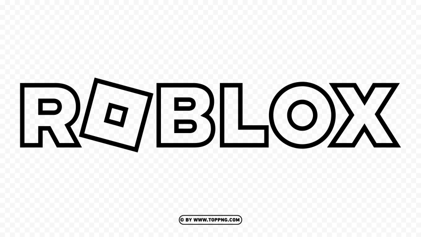 Roblox New Logo 2022 Hd Strocke Black PNG Transparent Background