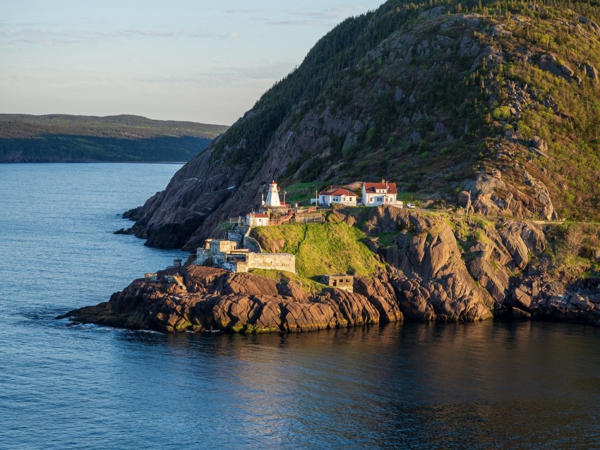 rock, cliff, water, shore