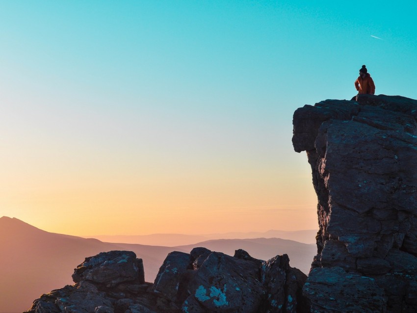 Rock Silhouette Height Mountains Stone Background