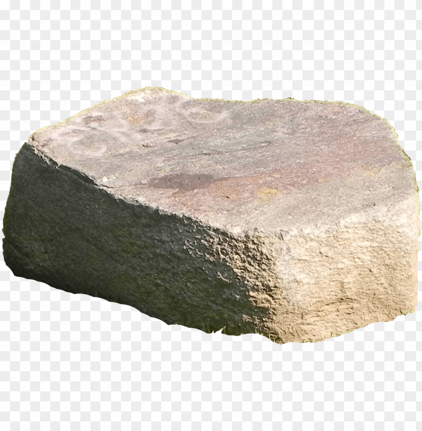 A textured rock with natural colors and irregular shape PNG