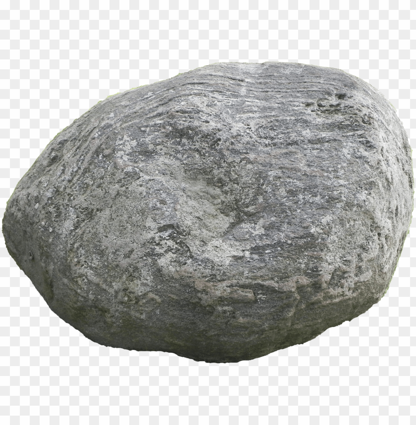 A textured gray stone with rough surfaces on a transparent background PNG