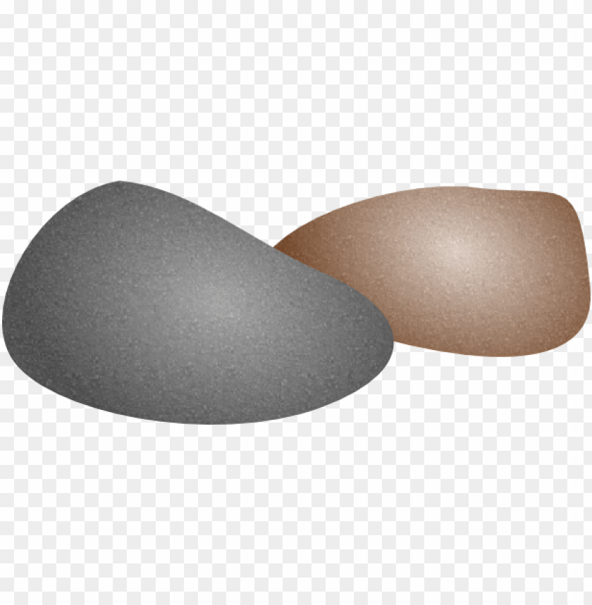 Two smooth stones, one gray and one bronze, on a transparent background PNG