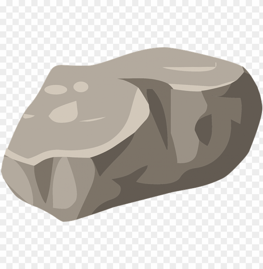 A textured gray rock with an irregular shape and smooth surface PNG