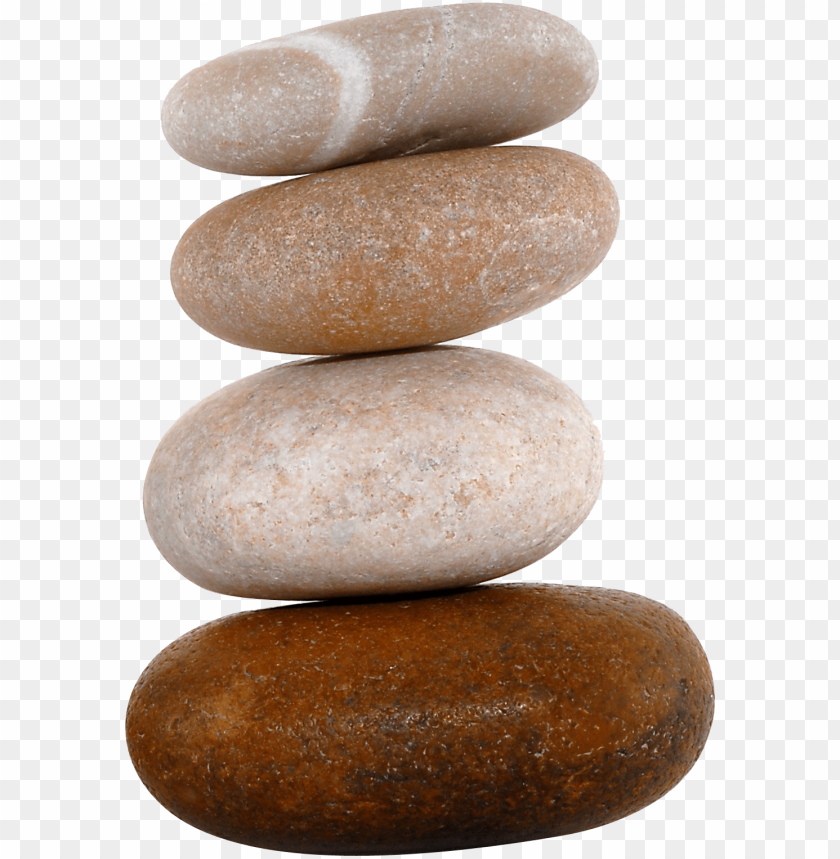 Four stacked smooth stones in earthy colors for natural decor PNG