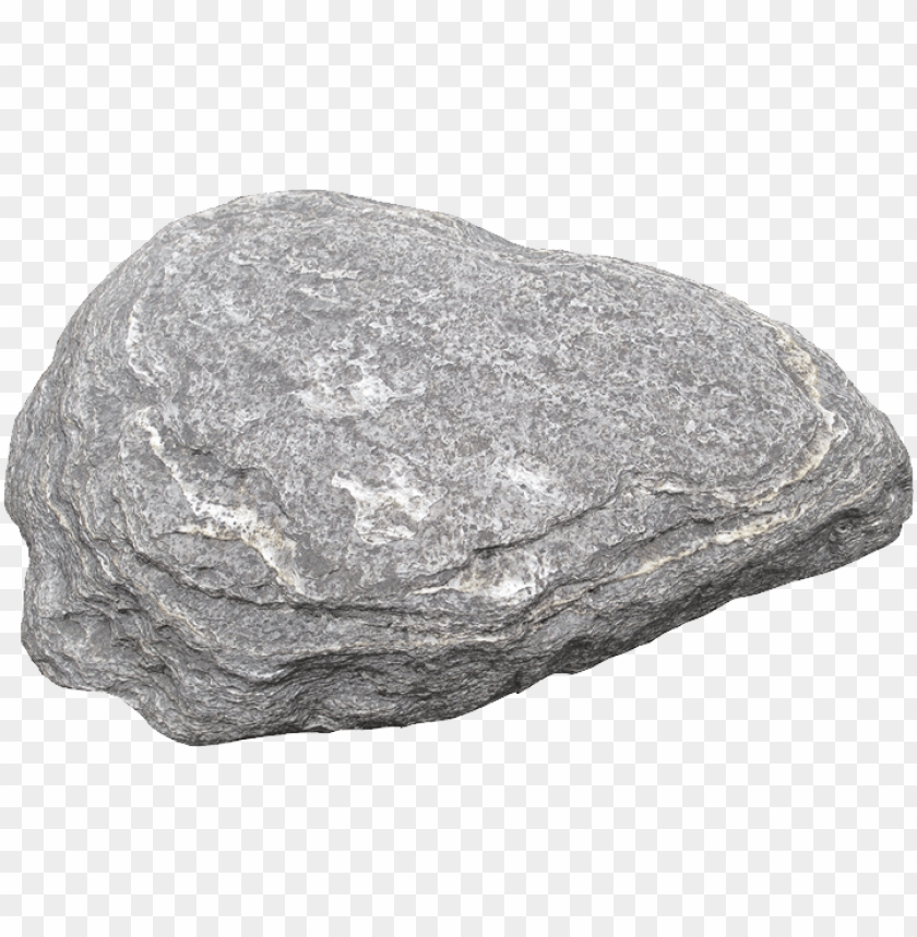 A smooth gray rock with textured surfaces and natural patterns PNG