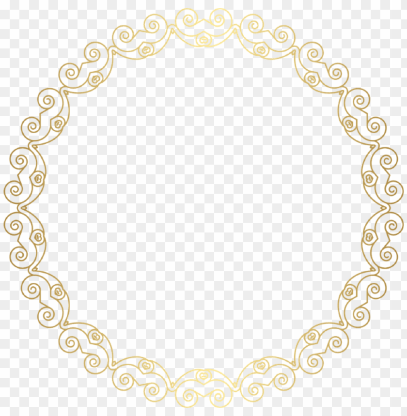 round deco golden border frame png