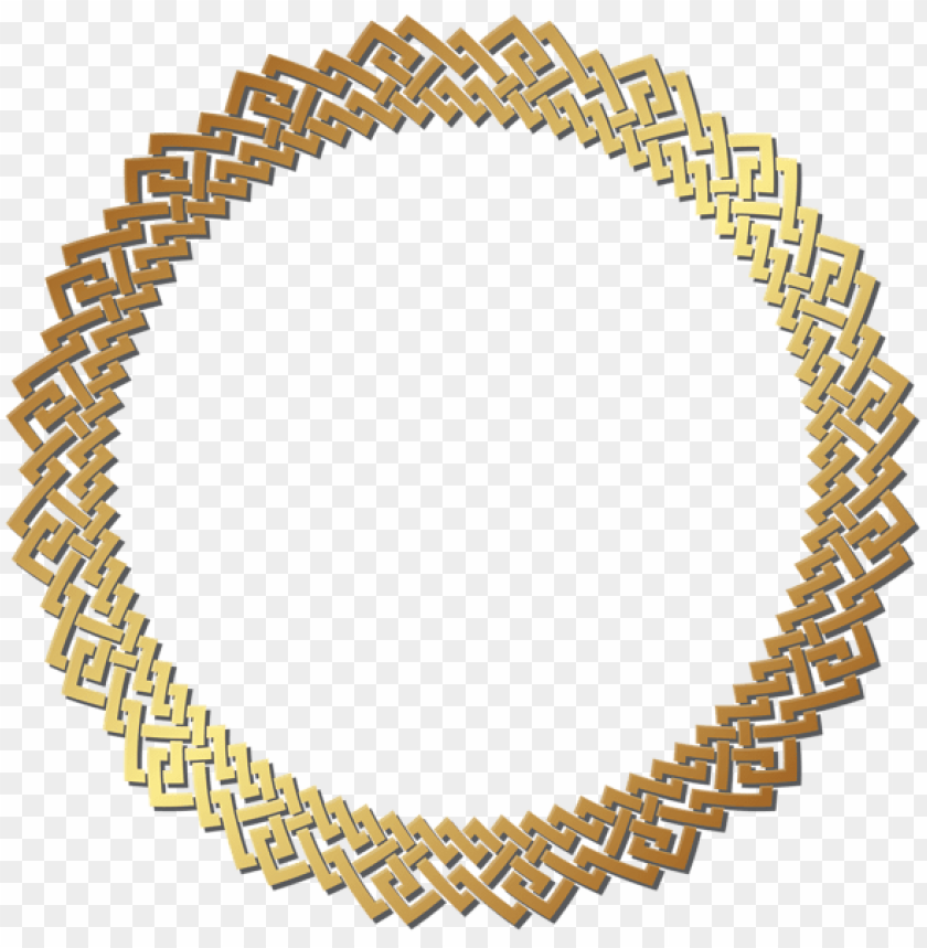 round golden border frame