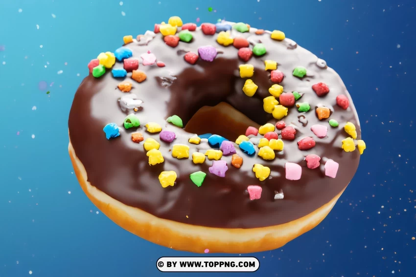 Round Various Sweet Donuts With Blue PNG Transparent Background