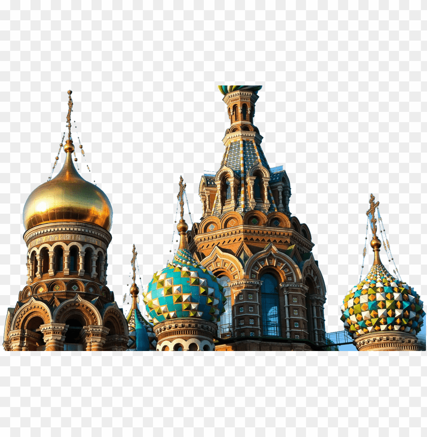 Colorful onion domes of the Church of the Savior on Spilled Blood, St. Petersbur PNG