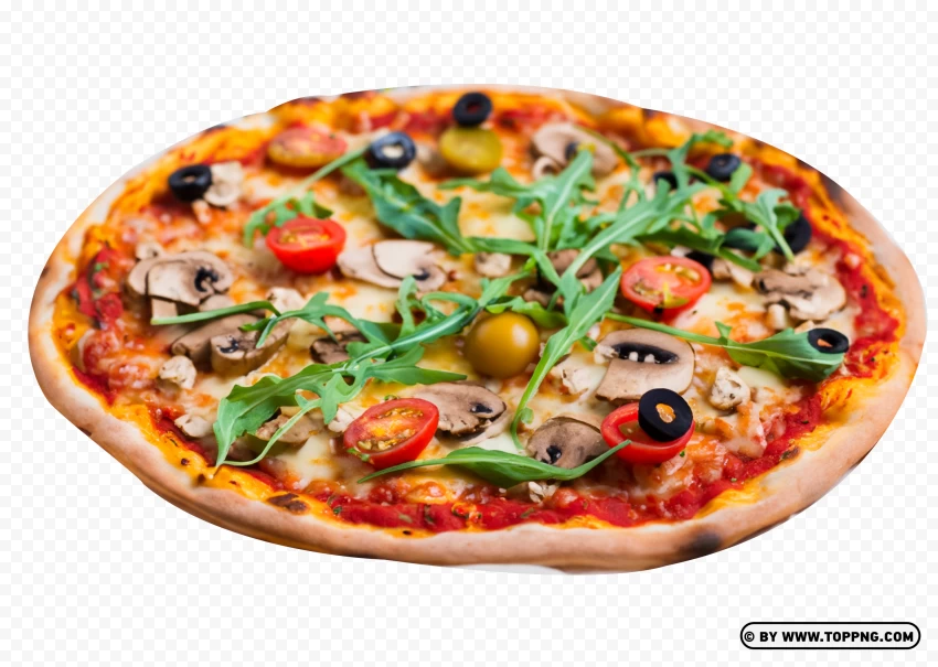 Rustic Vegetarian Pizza Traditional Italian Recipe PNG Transparent Background