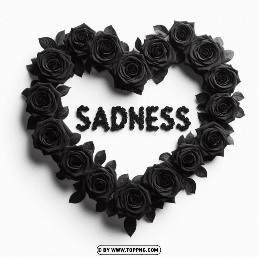 Sad Message, Black Roses, Heart Shape,petal, upset, Sadness, Sorrow