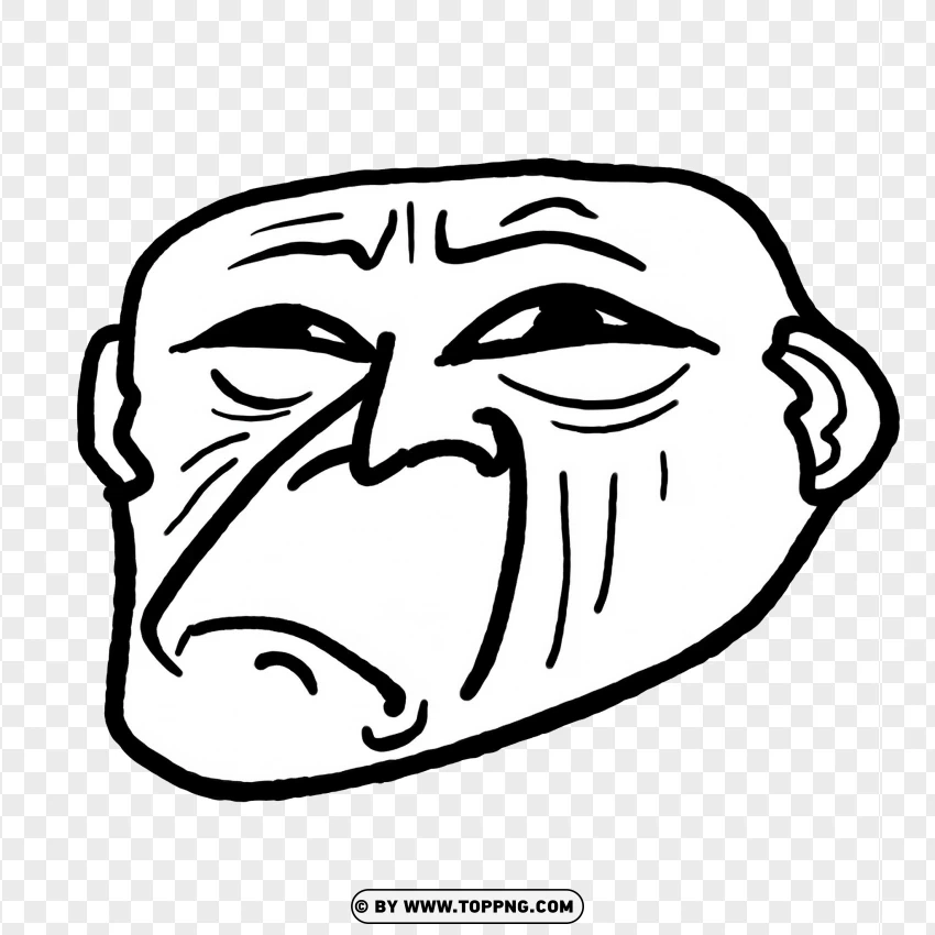 Sad Troll Face Image PNG Transparent Background