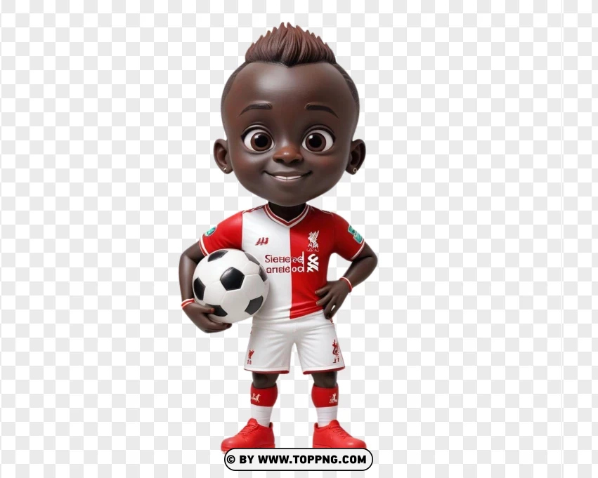 Sadio Mané As A Chibi Character Football Player PNG Transparent Background