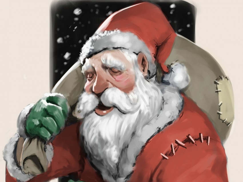 Santa Claus New Year Christmas Art Gifts Background