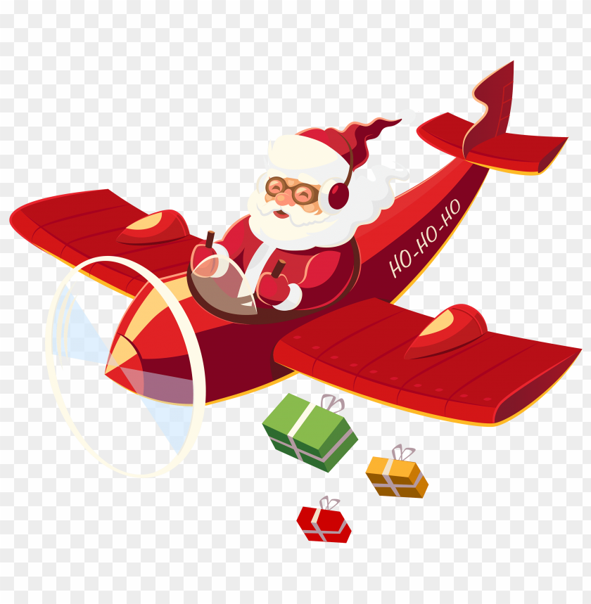 claus, plane, santa