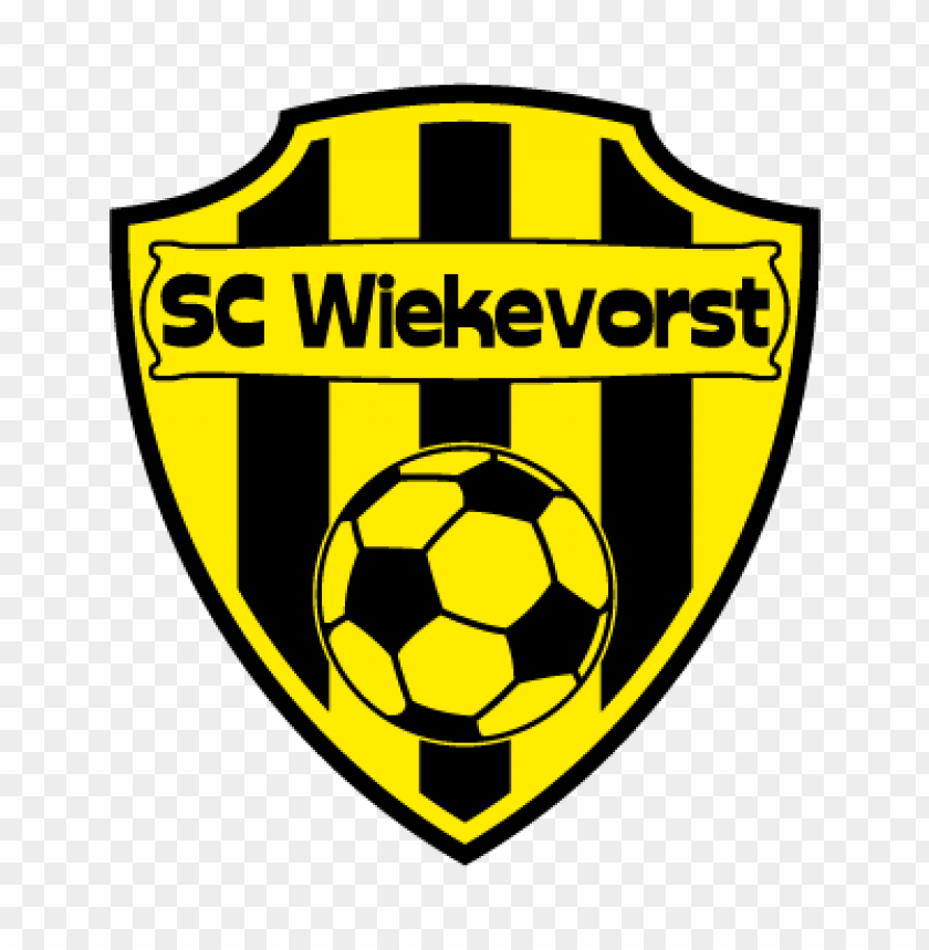 SC Wiekevorst, soccer club logo, yellow and black stripes, football emblem, sports branding