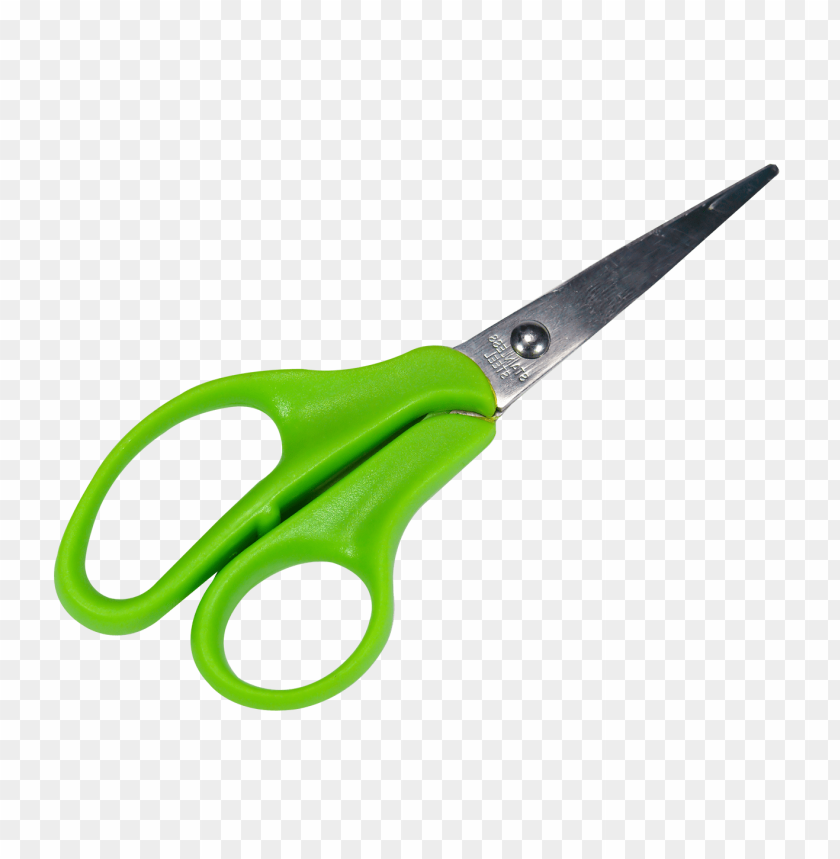 Green Scissors PNG, tool, cutting, object