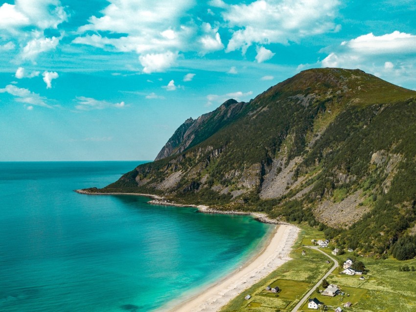 Sea Beach Aerial View Coast Background