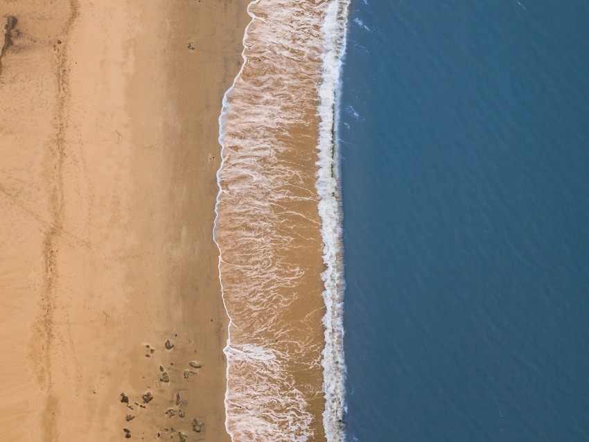 sea, beach, aerial view, wave, surf, sand