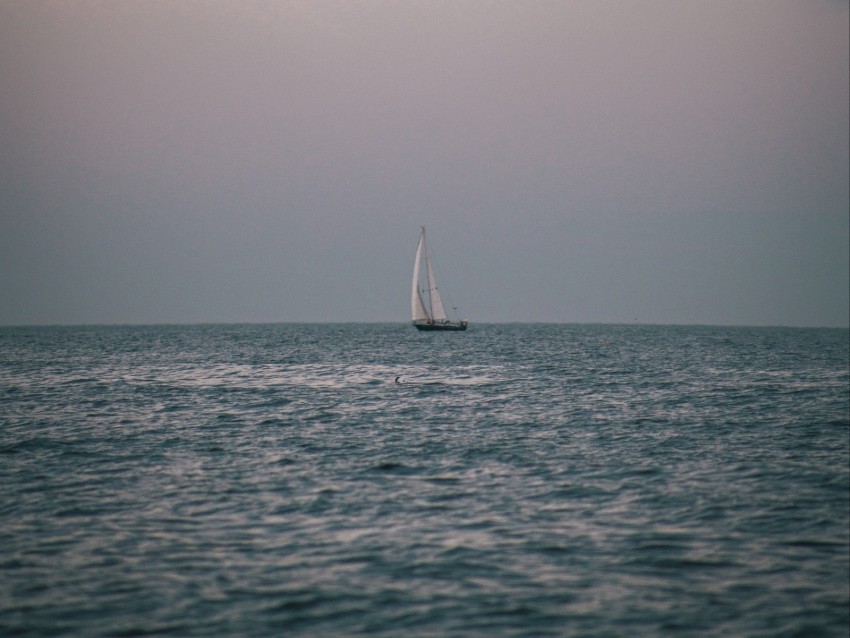 Sea Boat Horizon Water Ship Background