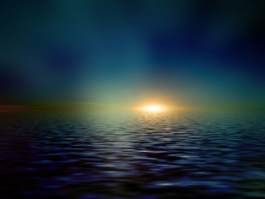 sea, horizon, shiny, minimalist, sunlight