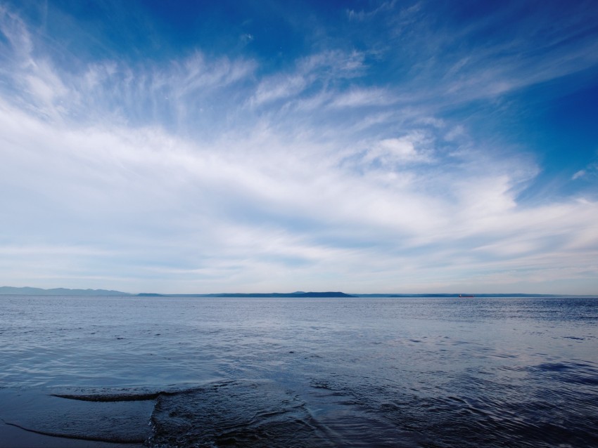 sea, horizon, sky, clouds, vladivostok, russia