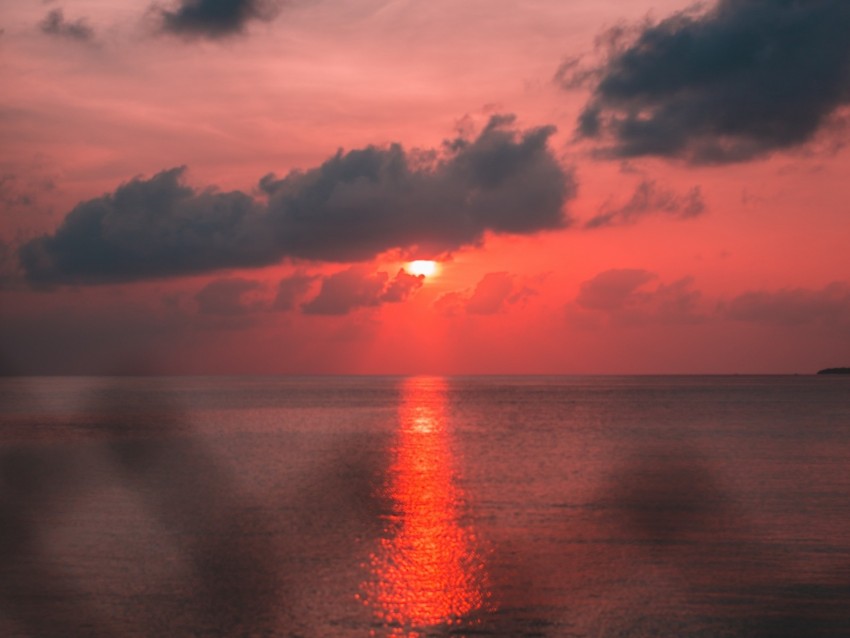 Sea Horizon Sunset Sky Sun Background