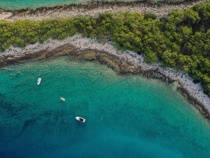 sea, island, aerial view, boats, beach