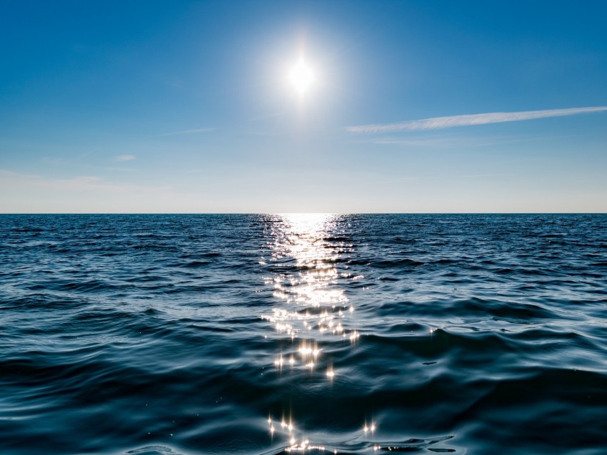 Sea Sunlight Horizon Shine Background