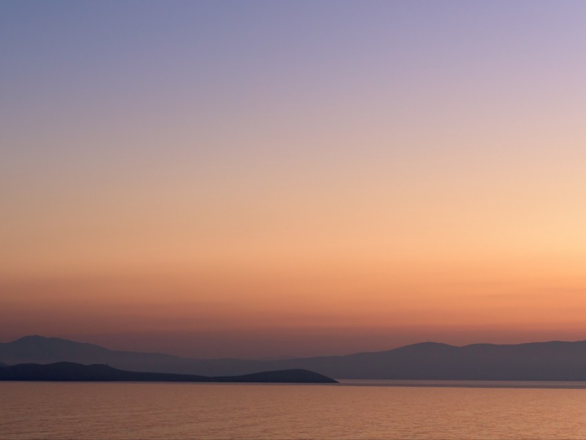 sea, sunset, horizon, sky, fog