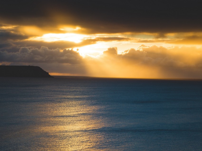 Sea Sunset Sky Clouds Light Background