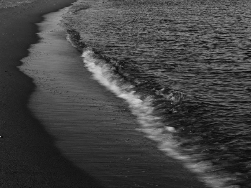 sea, surf, bw, foam, coast, sand, dark