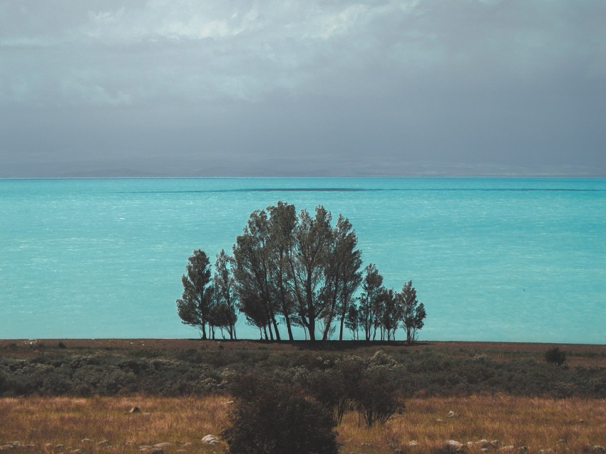 sea, trees, clouds, horizon, armenia