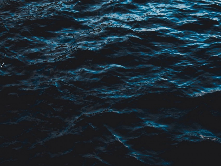 sea, water, ripples, waves, dark, surface