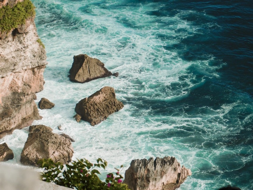 sea, waves, stones, surf, coastline