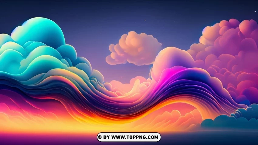 Serene And Whimsical Masterpiece Of Abstract Waves 4k Wallpaper PNG Transparent Background