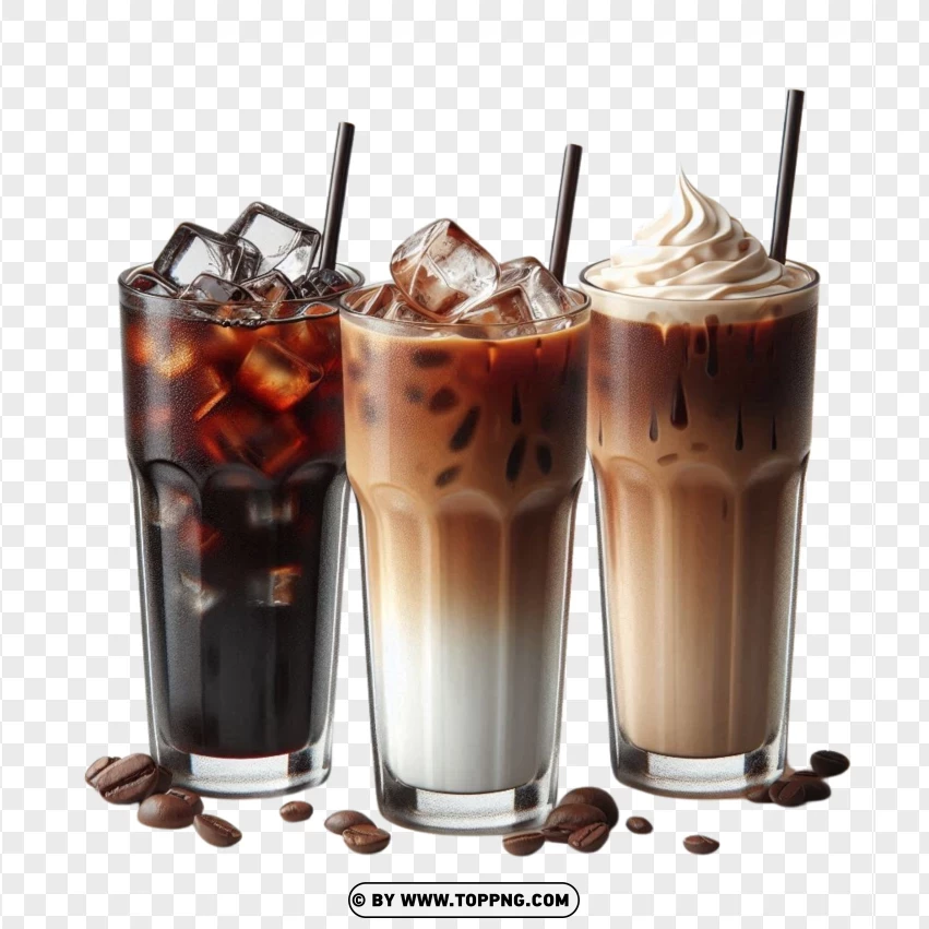 coffee,  drink,Iced Black Coffee,beans,  grains,    nature,  Isolated