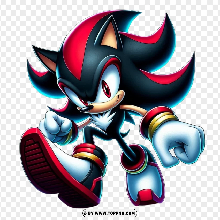 Sonic Shadow The Hedgehog In A Powerful Stance PNG Transparent Background