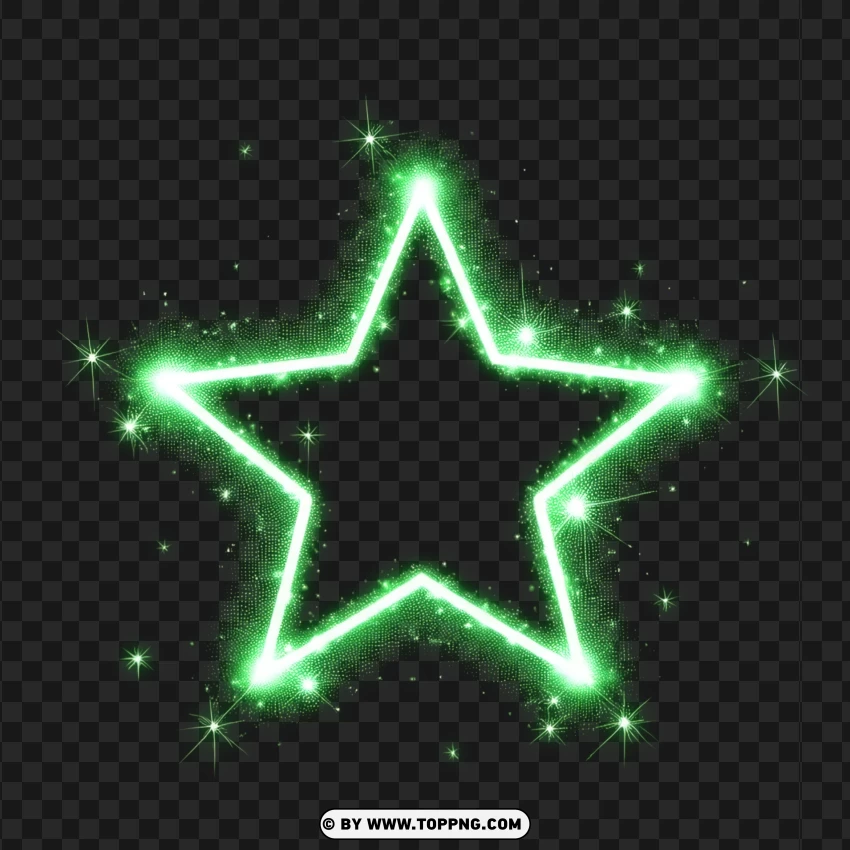 Shining Green Firework Star Image PNG Transparent Background