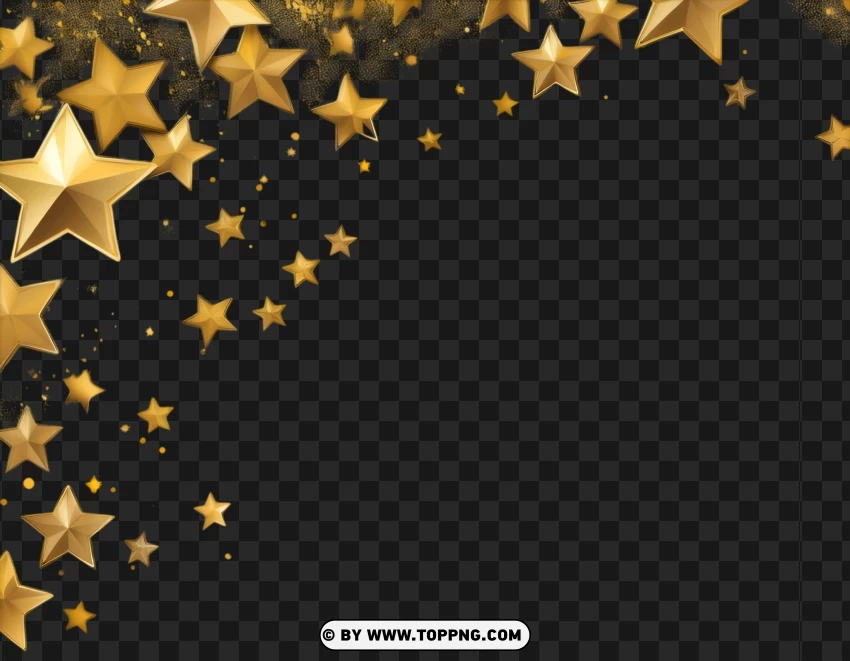 Shining Yellow Falling Stars PNG Transparent Background