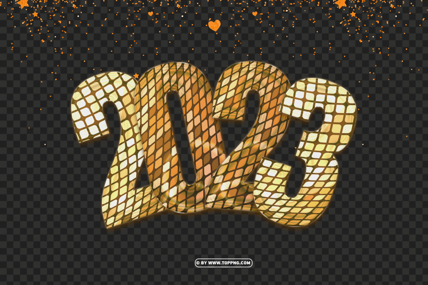 Shiny 2023 Sparkling Free Design PNG Transparent Background