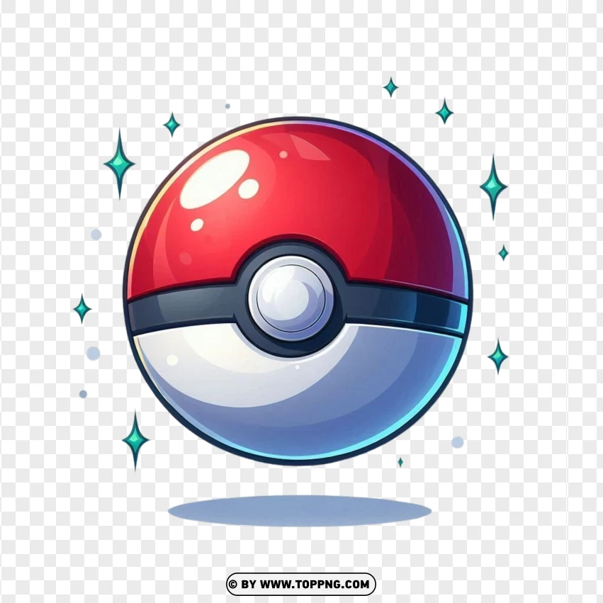 Shiny Poké Ball Icon - Classic Pokémon Catching Tool PNG Transparent Background