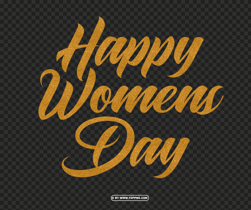 Sign International Womens Day Gold PNG Transparent Background