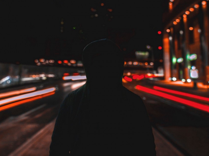 silhouette, hood, faceless, anonymous, darkness, dark, night