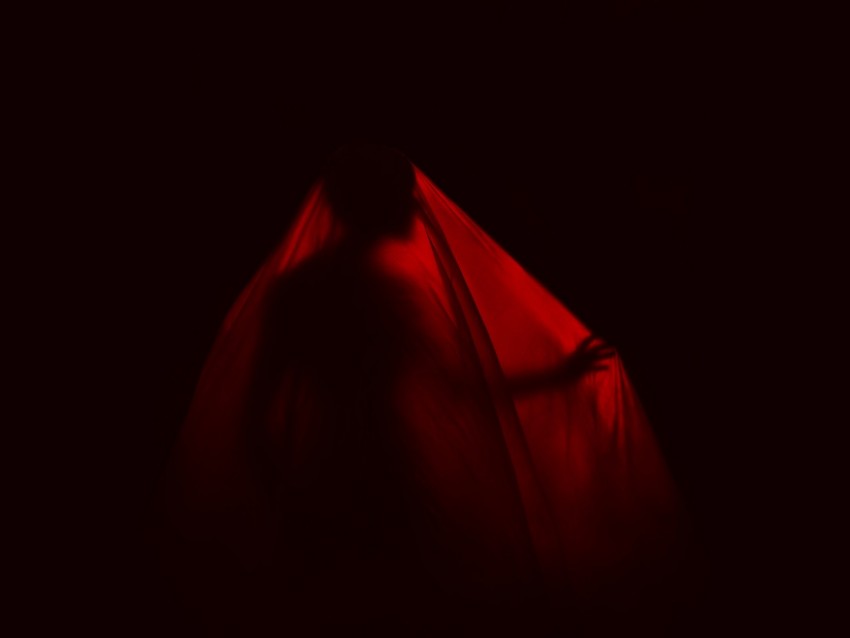 silhouette, man, fabric, dark