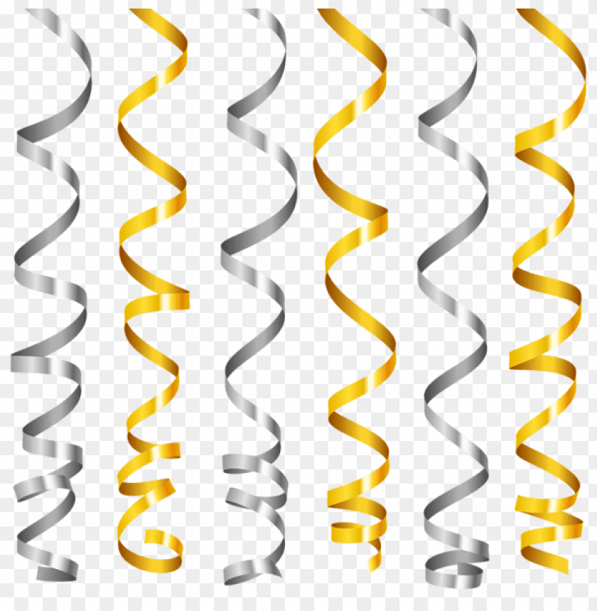 silver and gold curly ribbons