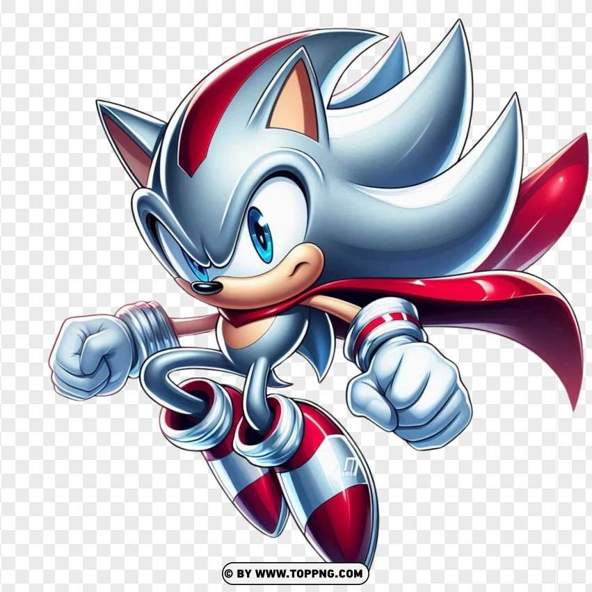 Silver Sonic The Hedgehog Ready For Battle PNG Transparent Background