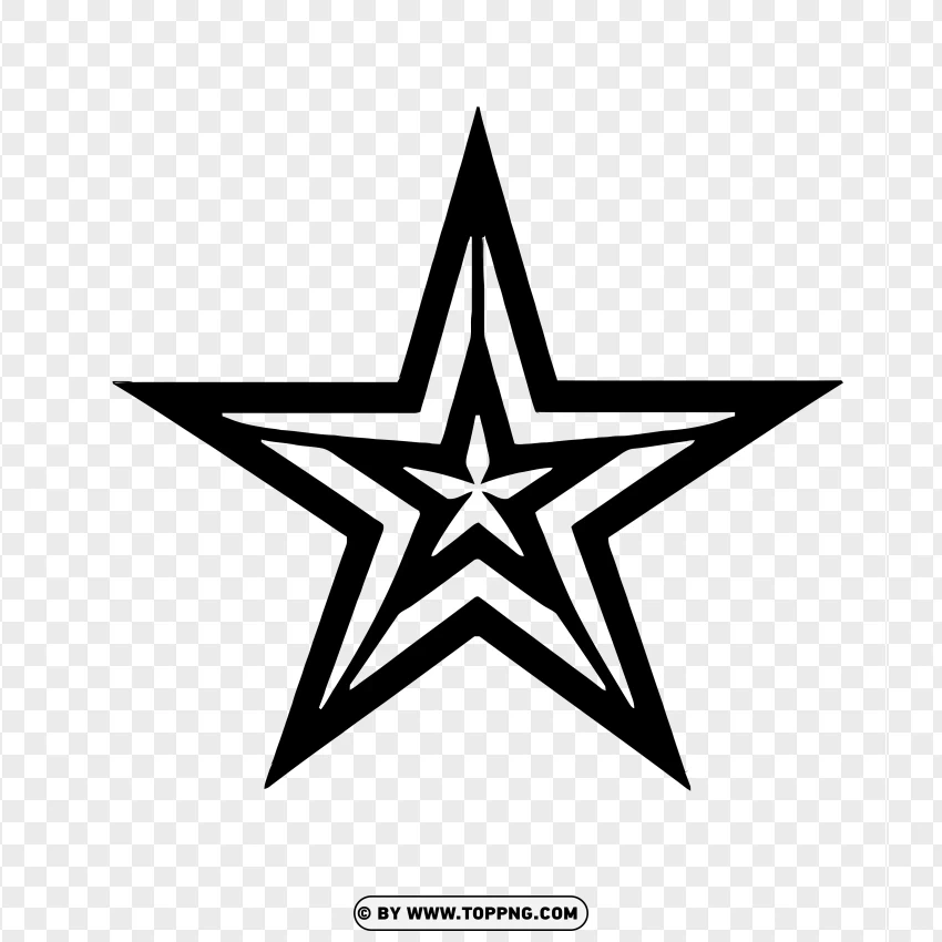 Simple Black Outline And No Fill Star PNG Transparent Background