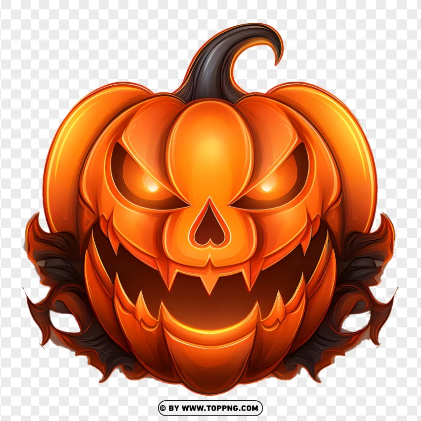 Sinister Pumpkin Face For Happy Halloween Poster png