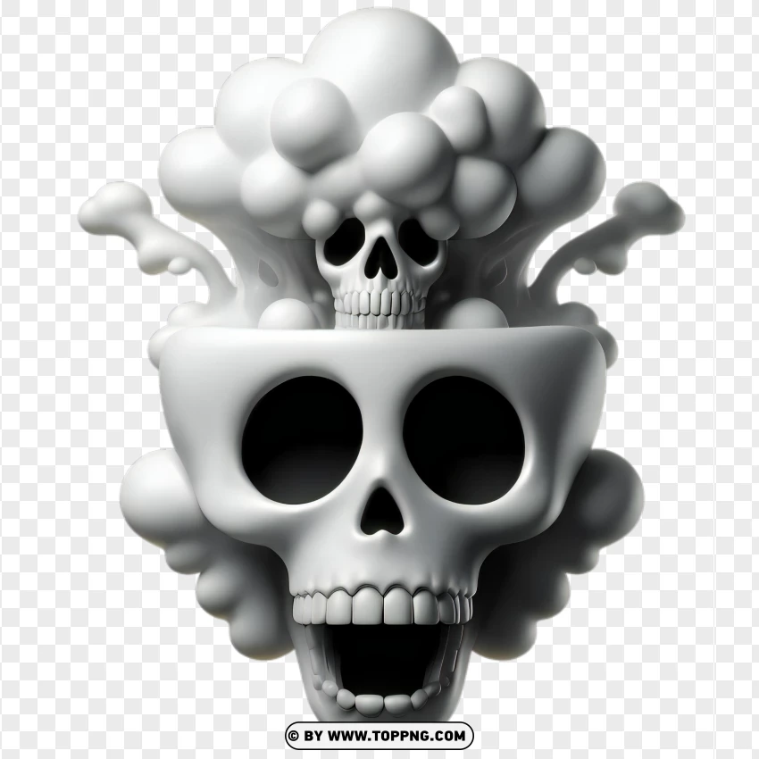 Skeleton Troll Face With Smoke Effect Image PNG Transparent Background